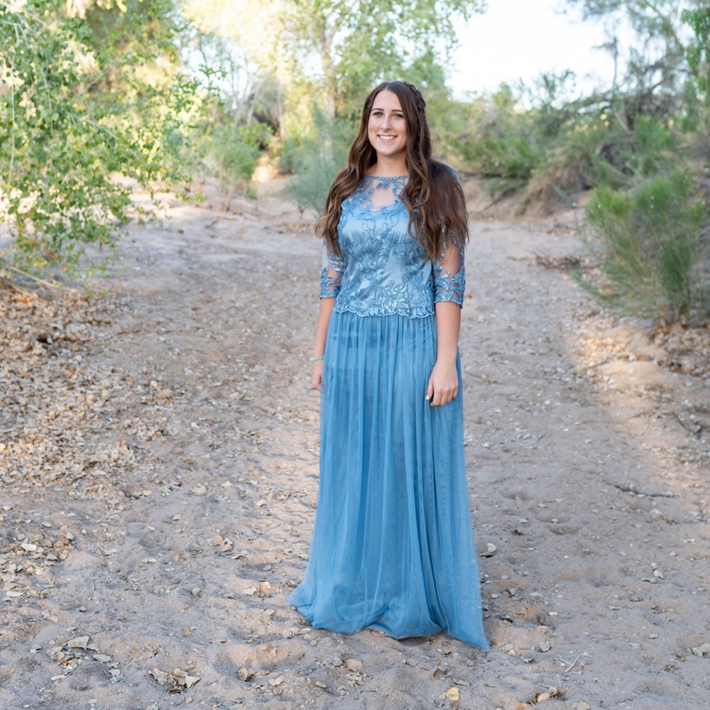 Blue Lacy Formal Dress